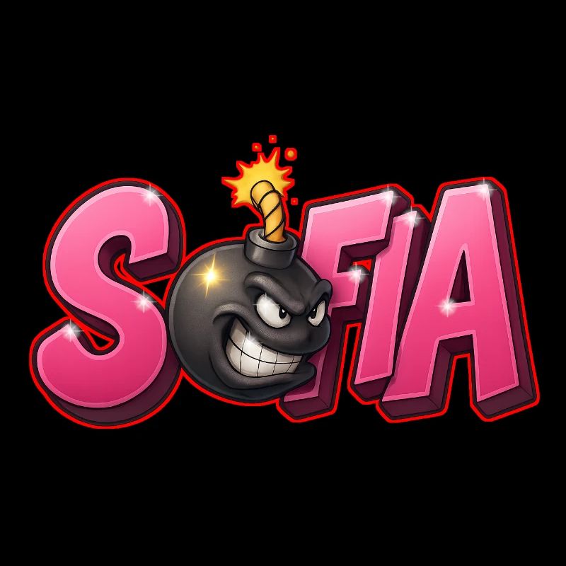 Sofia Graffiti Name Bomb Graffité 3D