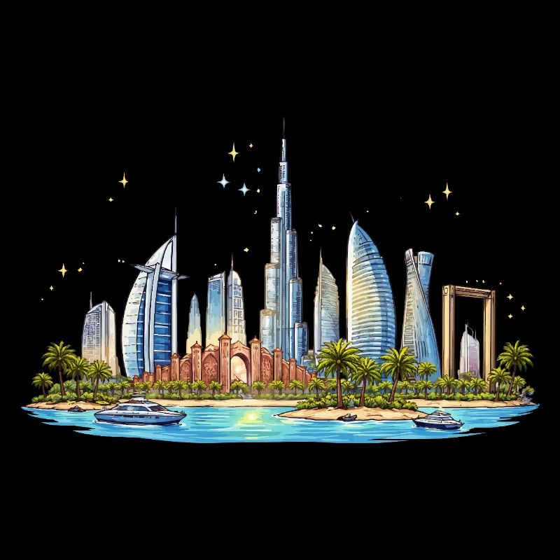 Skyline du front de mer de Dubaï