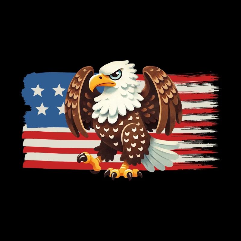 Aigle de la Liberté sur le drapeau américain