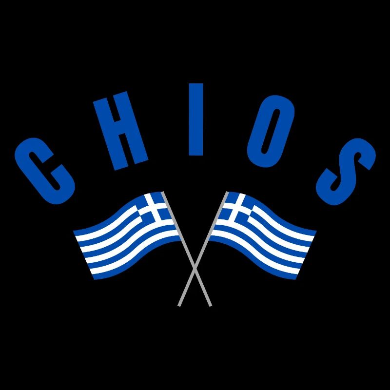 Chios Croisé des drapeaux grecs