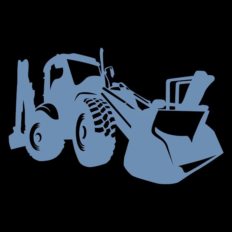 Excavator Wheel Loader Construction Equipment Operator Silhouette