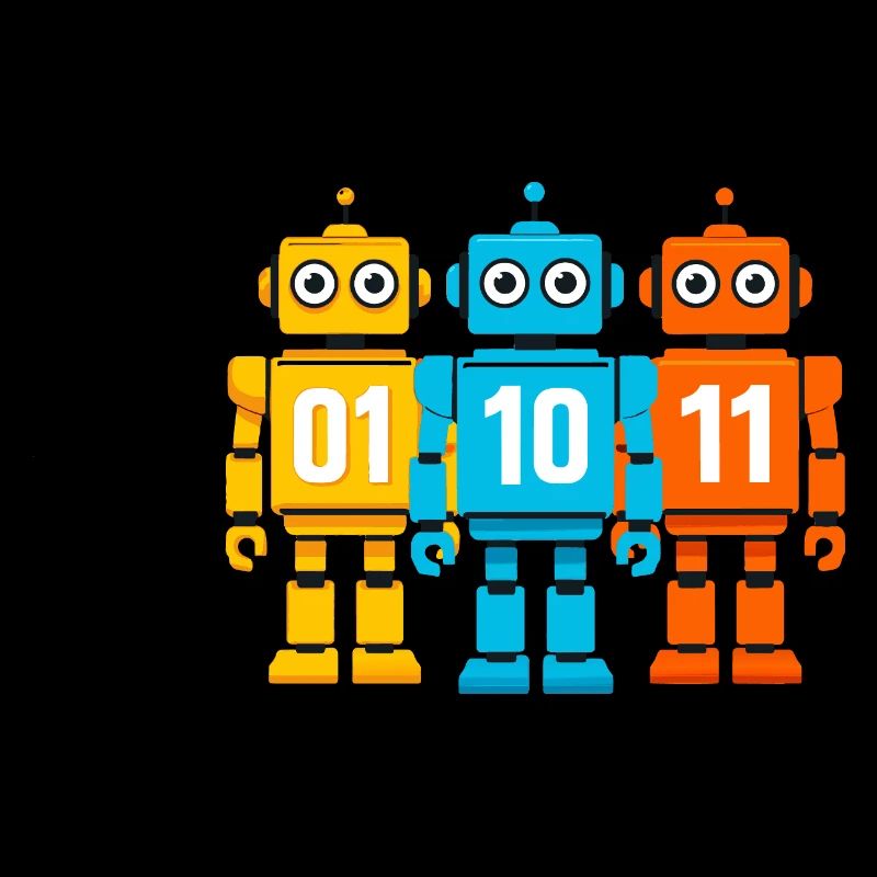 Robot 01 10 11 – Conception Sci-Fi Binaire