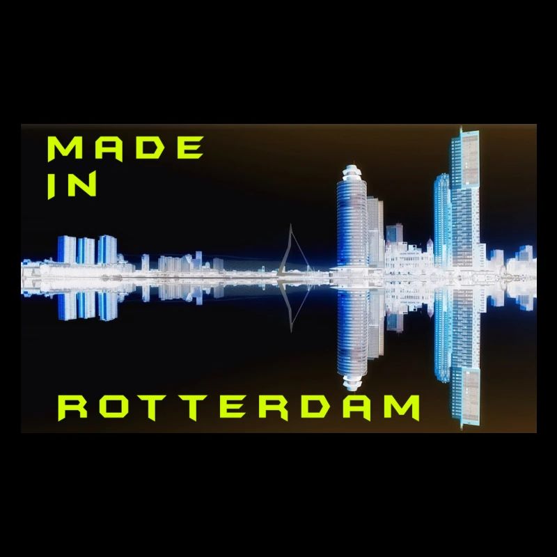 Futuristic Rotterdam Skyline Reflection