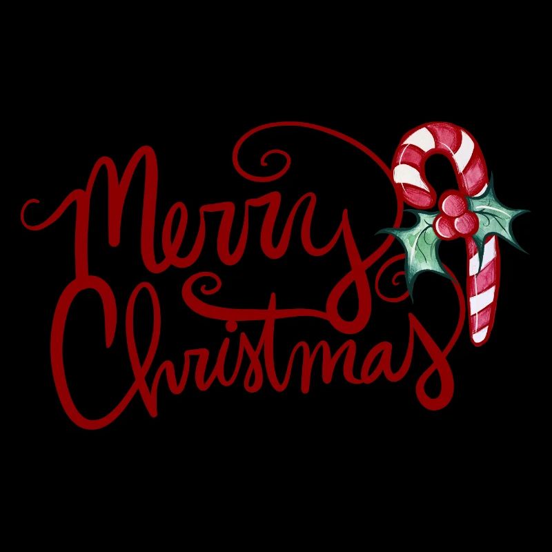 Merry Christmas Script with Candy Cane