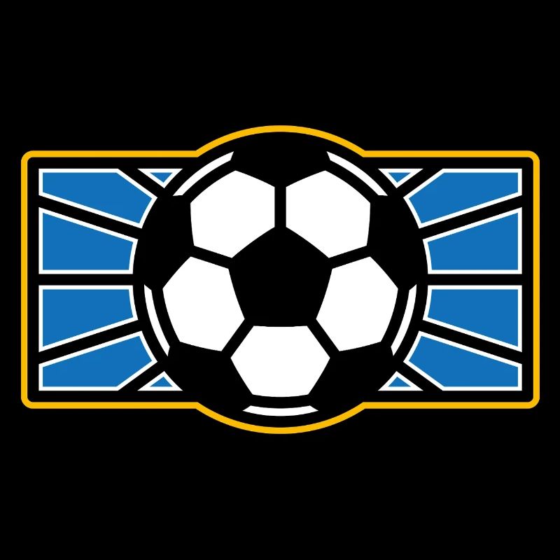 Retro Soccer Crest: Blue Radiant Rays