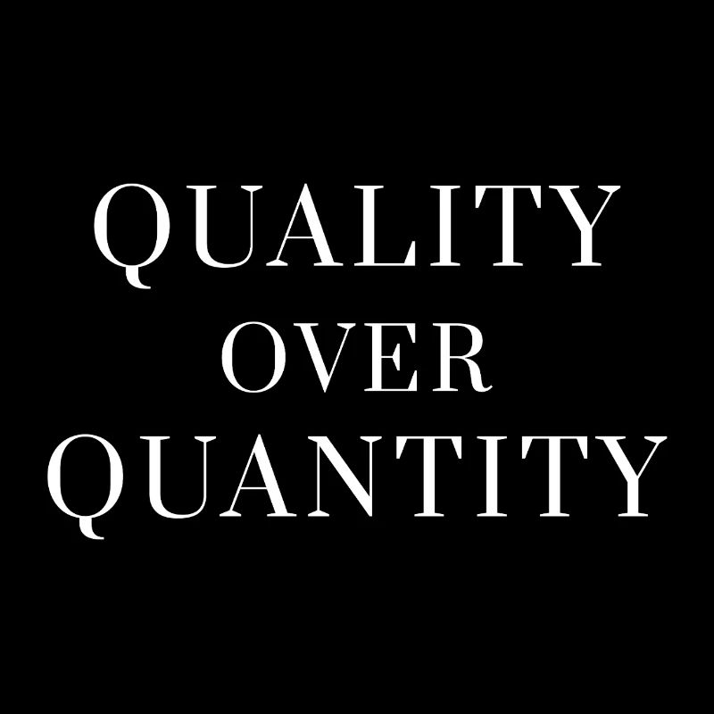 Qualité plutôt que quantité — T-shirt à déclaration minimale