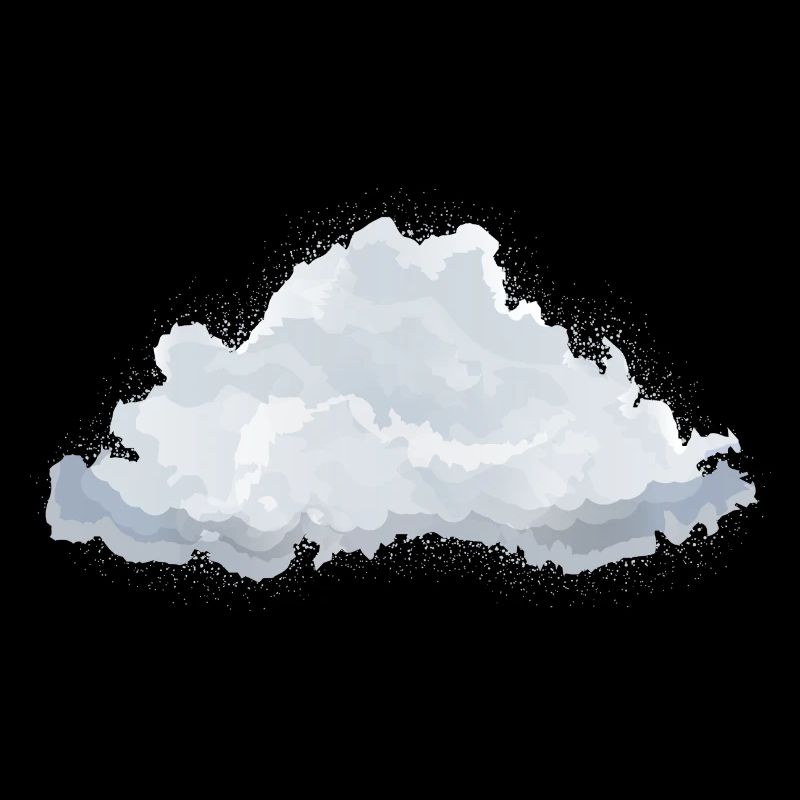 single drawn fluffy white cloud