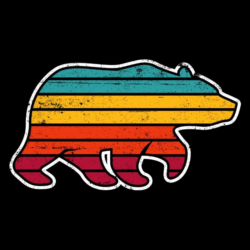 Rainbow Stripe Bear Silhouette