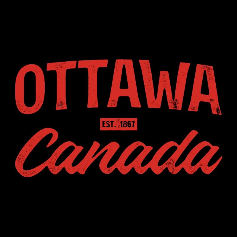 Ottawa Canada Retro Script Rouge