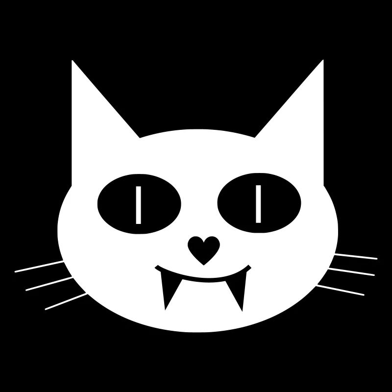 Halloween Vampir-Katze mit Eckzähnen