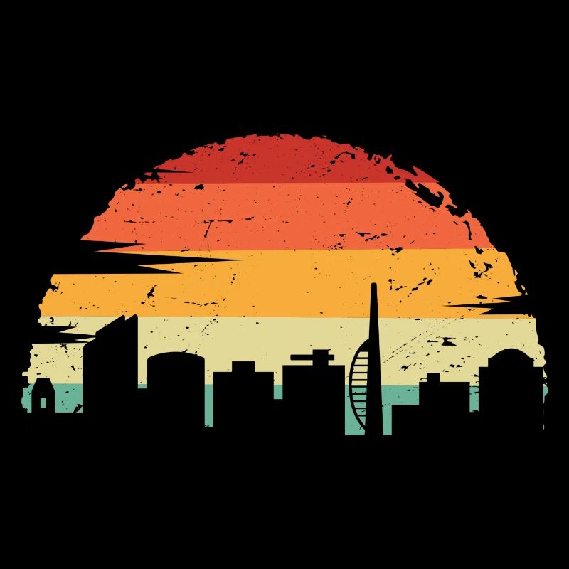 Sunset Skyline Retro Gradient