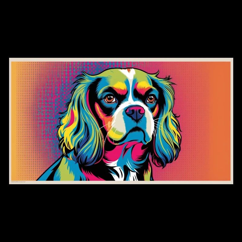 Chien cavalier king charles stylisé