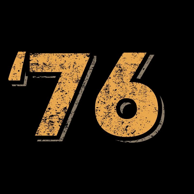 Distressed 76 Retro Number