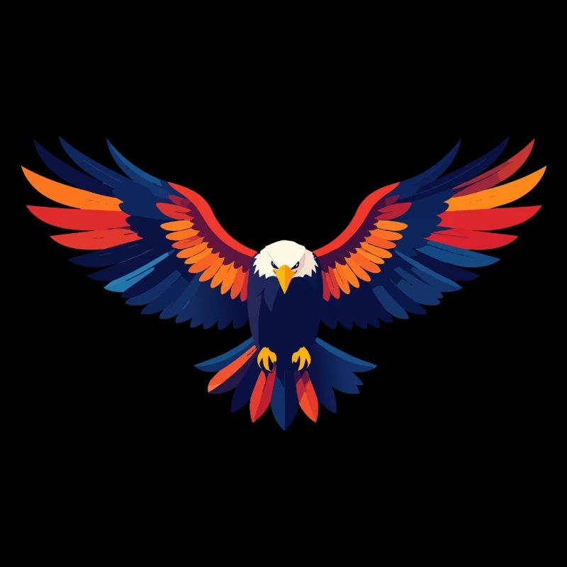 Colorful Eagle Flight Eagle Outstretched Wings Motif