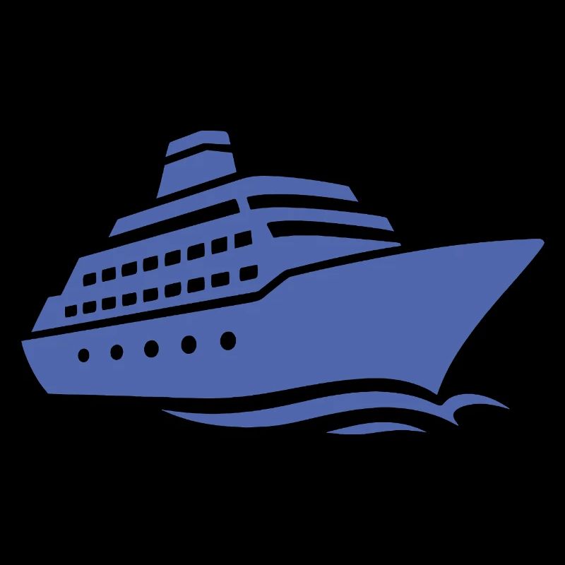 Minimalist Cruise Ship Silhouette Vacation