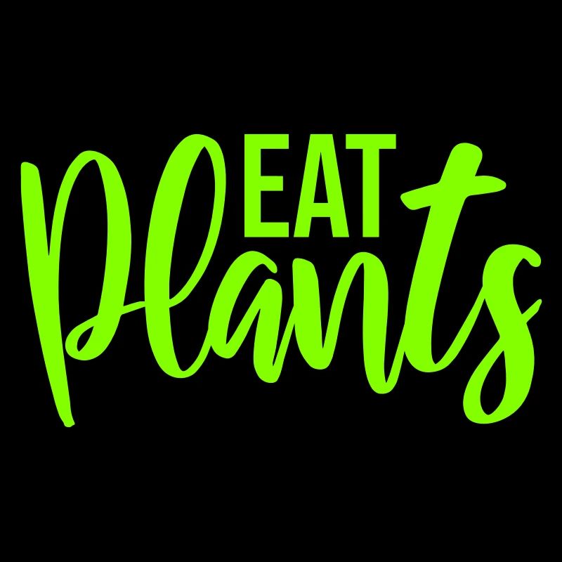 Eat Plants Funny Vegan Vegetarian Statement Logo
