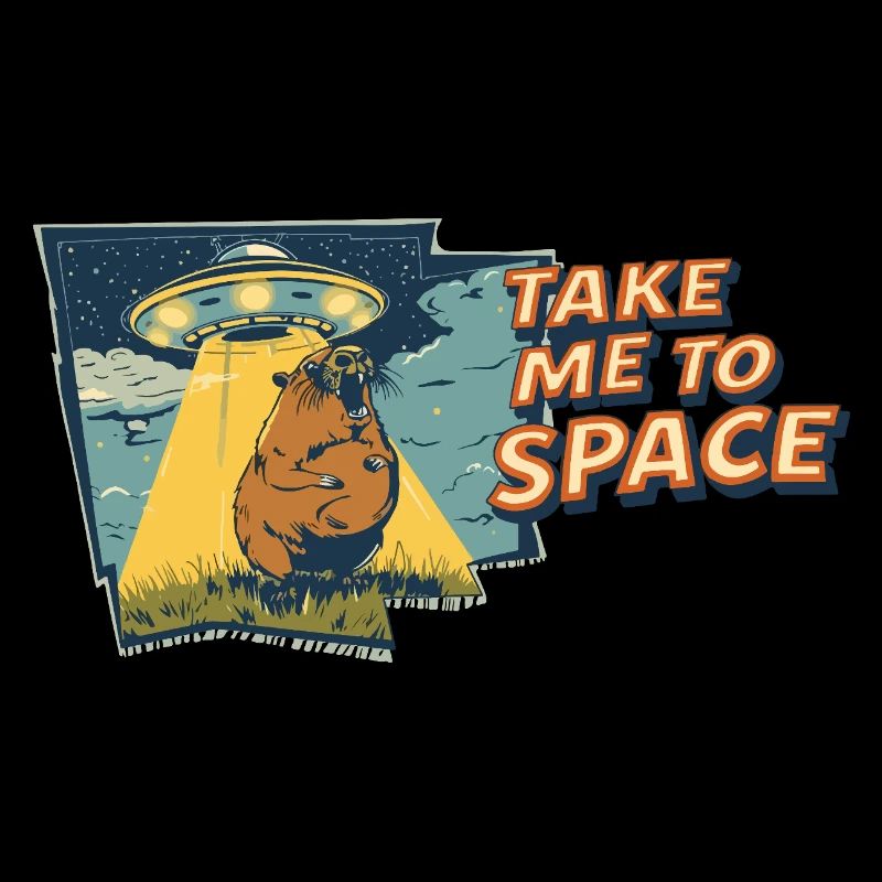 Emmenez-moi dans l’espace Capybara OVNI Pop Art