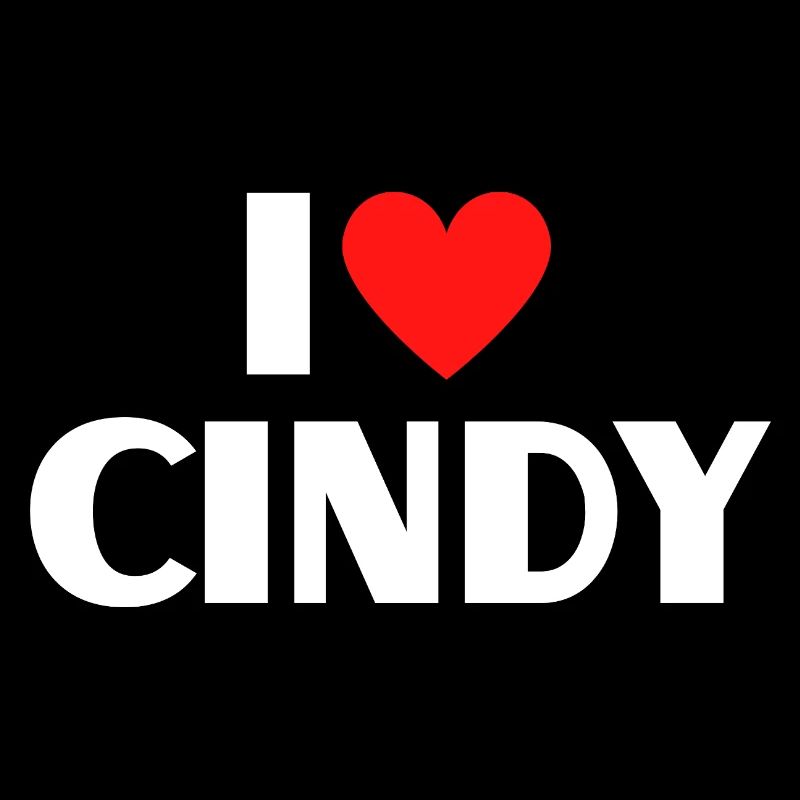 Ich liebe Cindy rotes Herz Retro Statement 