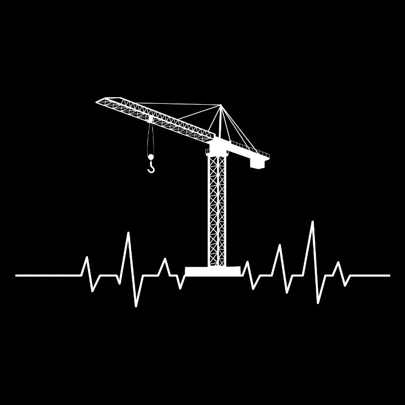 Crane Heartbeat ECG Pulse Construction Operator