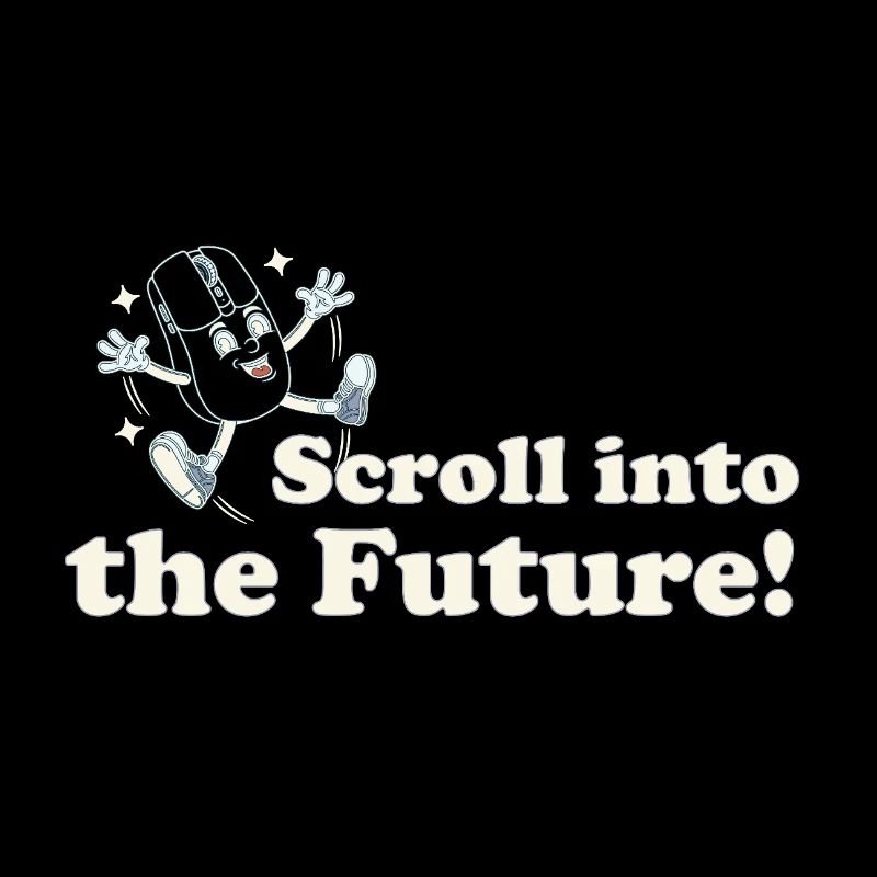 Scroll Into the Future – Retro Nerd Mouse Spruch