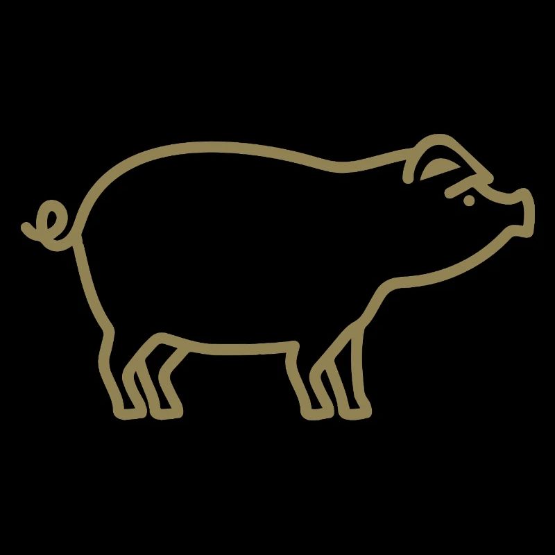 Silhouette de cochon mignonne fermier minimaliste
