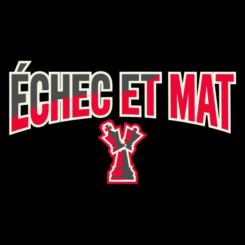 Logo Échec et Mat Rouge Roi Noir en Difficulté