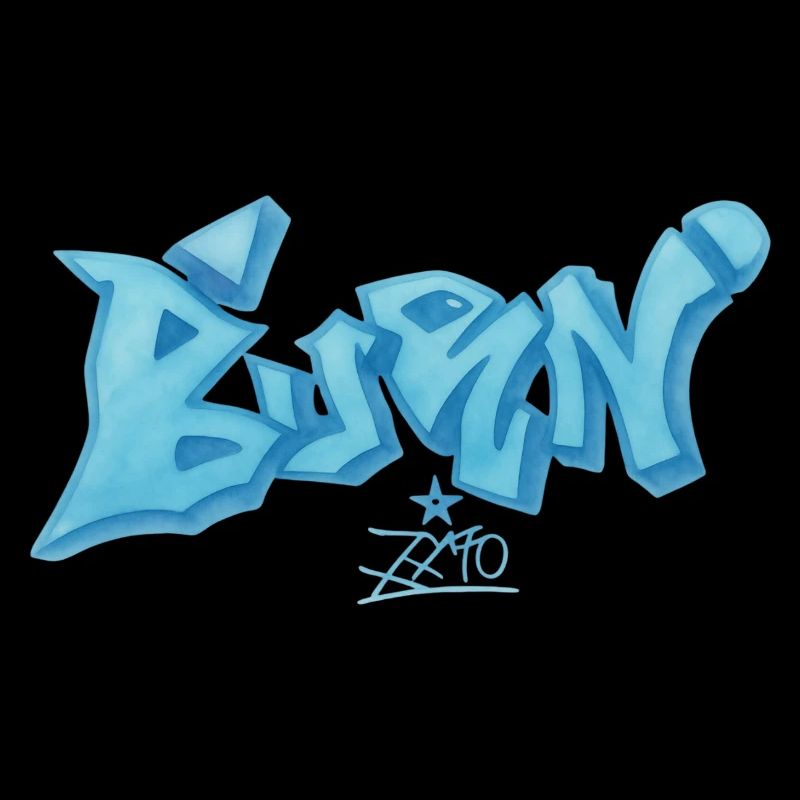 Style graffiti bleu Bevin
