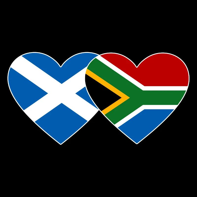 Ecosse Afrique du Sud Flag Heart