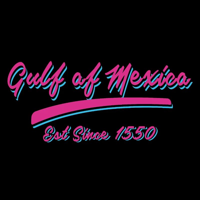 Conception de texte rétro du golfe du Mexique