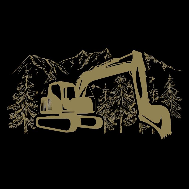 Bagger Silhouette Baugeräteführer Arbeit