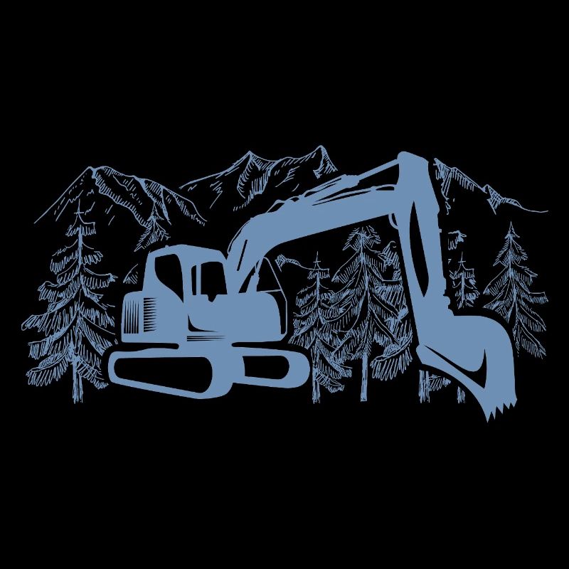 Excavator Silhouette Construction Equipment Operator Work