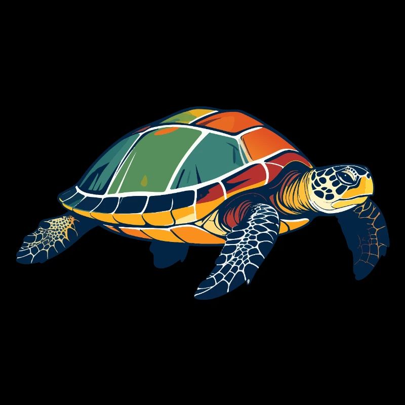 Colorful Sea Turtle Pop Art