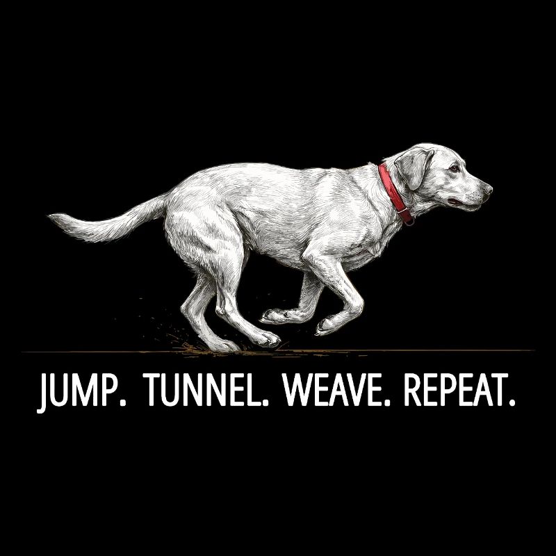Jump Tunnel Weave Repeat Agility Dog