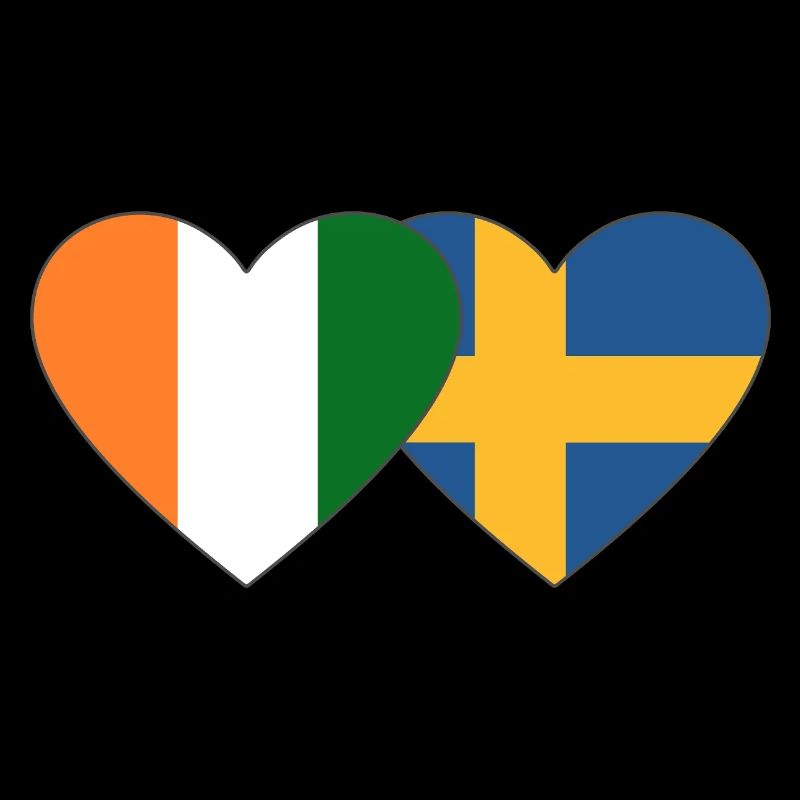 Côte d'Ivoire Sweden Flag Heart