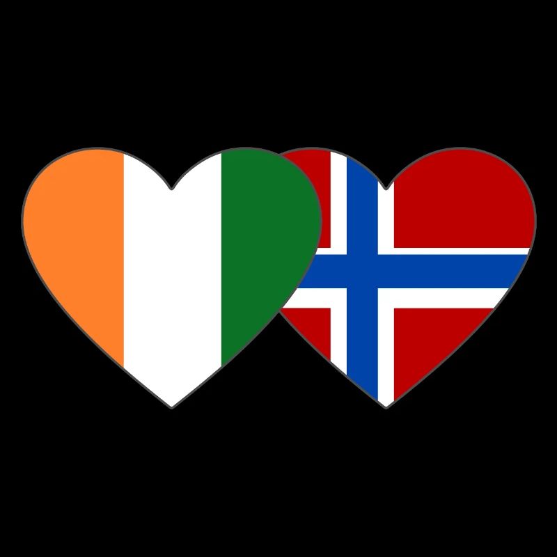 Côte d'Ivoire Norway Flag Heart