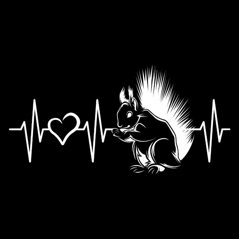 Squirrel pulse love forest animals heart icon icon