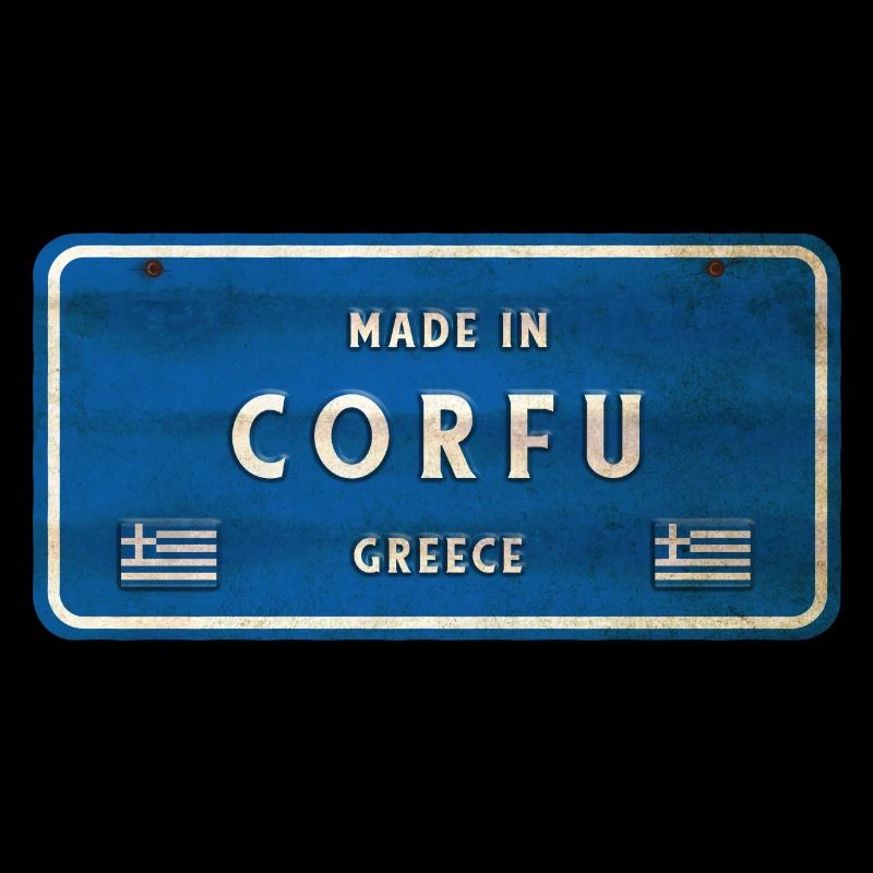 Panneau vintage Corfou Grèce