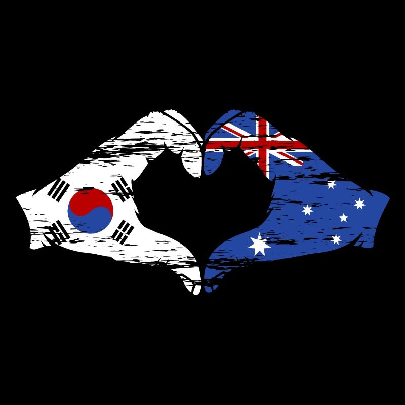 Corée du Sud Australie Mains Forme De Coeur Utilisé