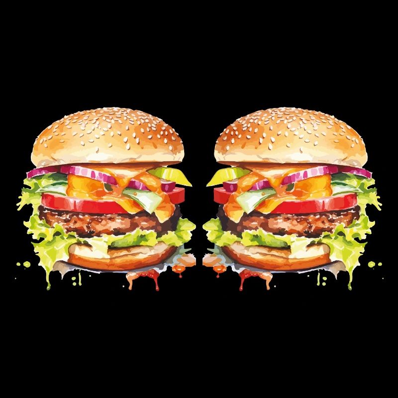 Explosion de l’aquarelle de Burger