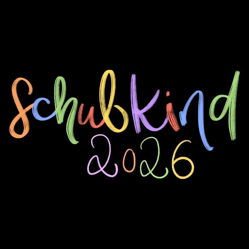 Schulkind 2026 Regenbogen Schrift