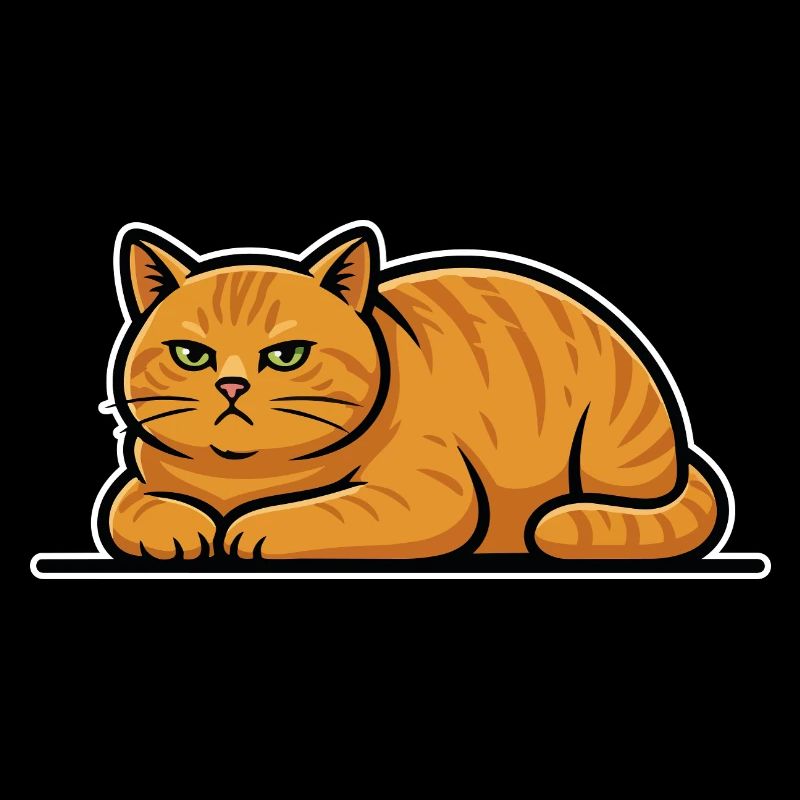 Vintage Red Cat Tabby Lying Quiet Portrait