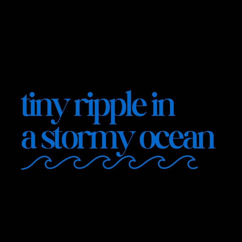 Tiny ripple in a stormy ocean with waves