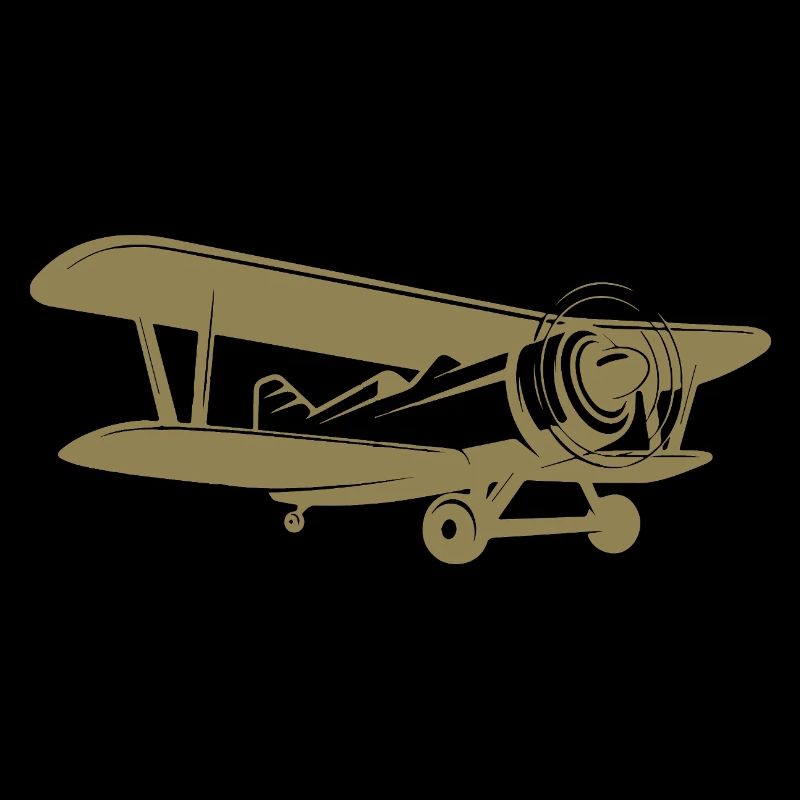 Doppeldecker Pilot Retro Minimalistisch