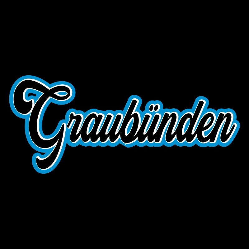 Graubünden Script mit Blau Outline