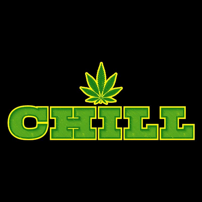 Feuille de cannabis et conception de la typographie Chill