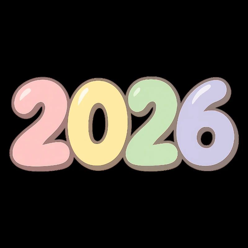 Pastel colored year 2026