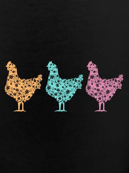 Pastel Chickens Silhouettes Pattern