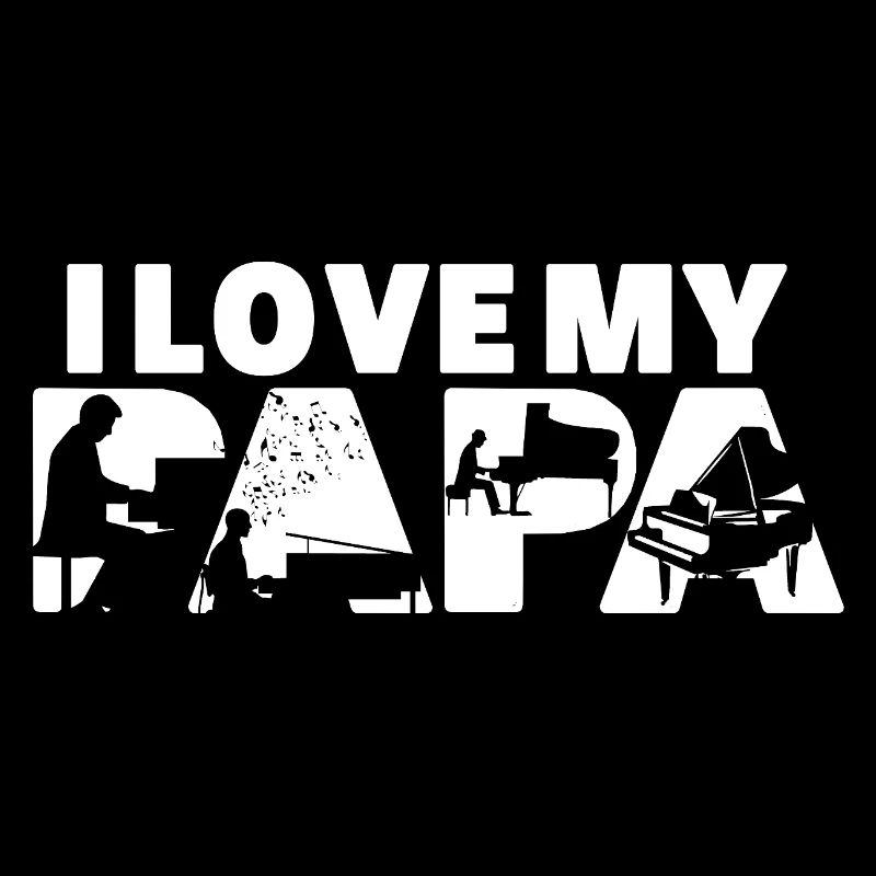 J’adore la silhouette musicale de mon Papa Piano Player