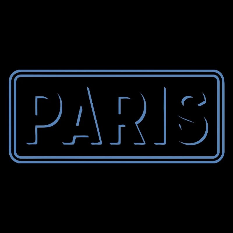 Paris in Linear Blue Silhouette