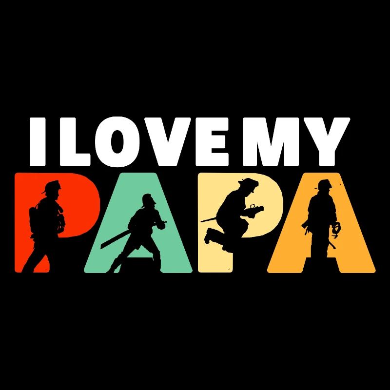 Papa Firefighter Vintage Hero Silhouette